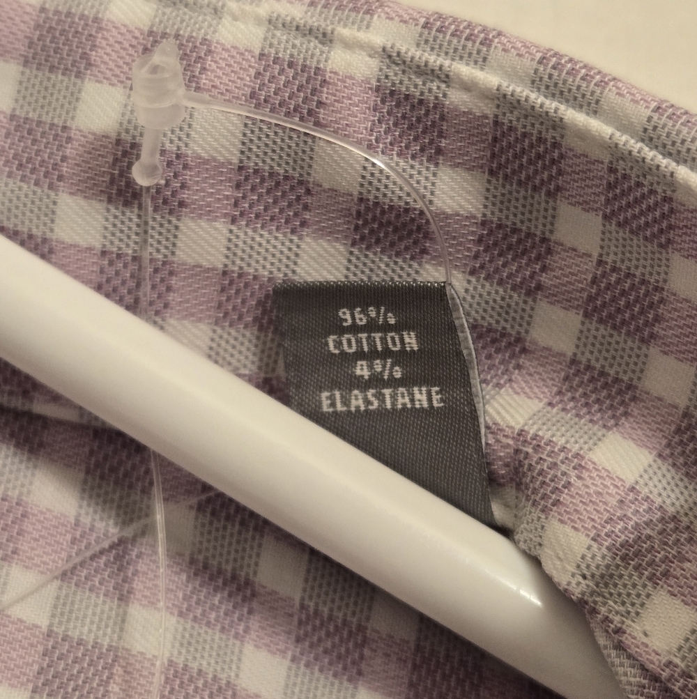 Michael Kors Mens Orchid Color Gingham Button-Down Shirt Medium 15 32/33 - Picture 4 of 8